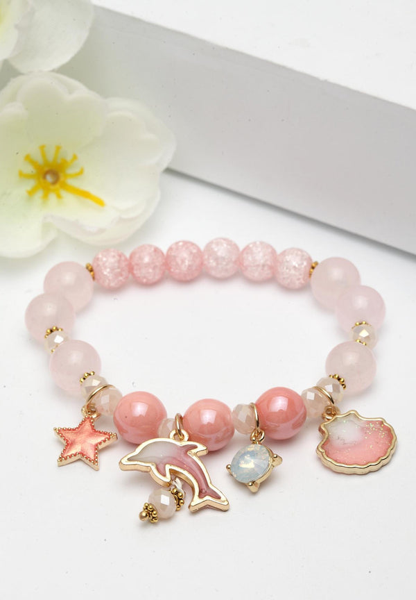 Bracelets de perles colorées avec breloques