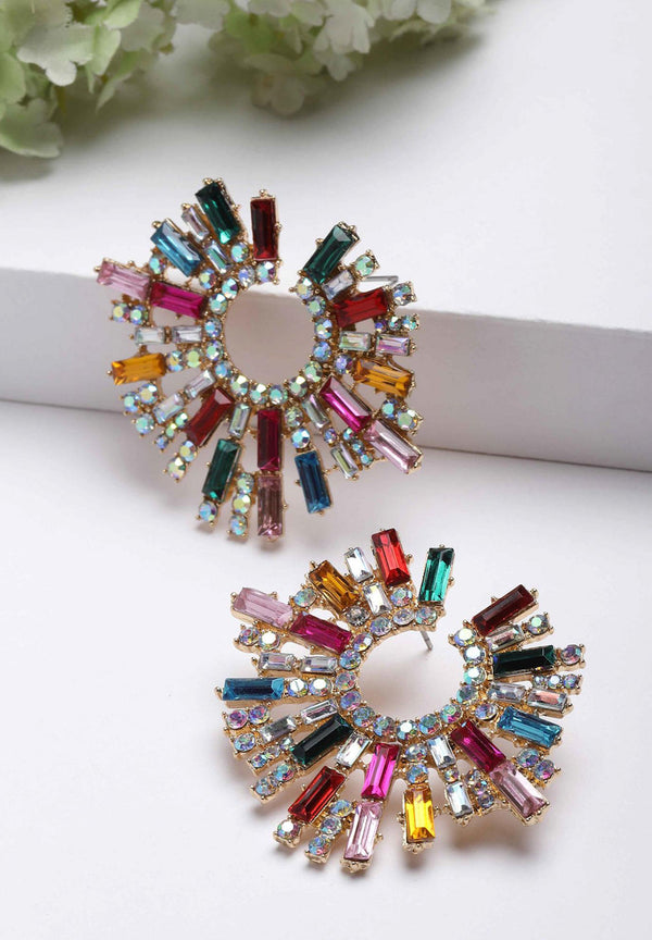 Flerfarvede Sunshine Crystals øreringe