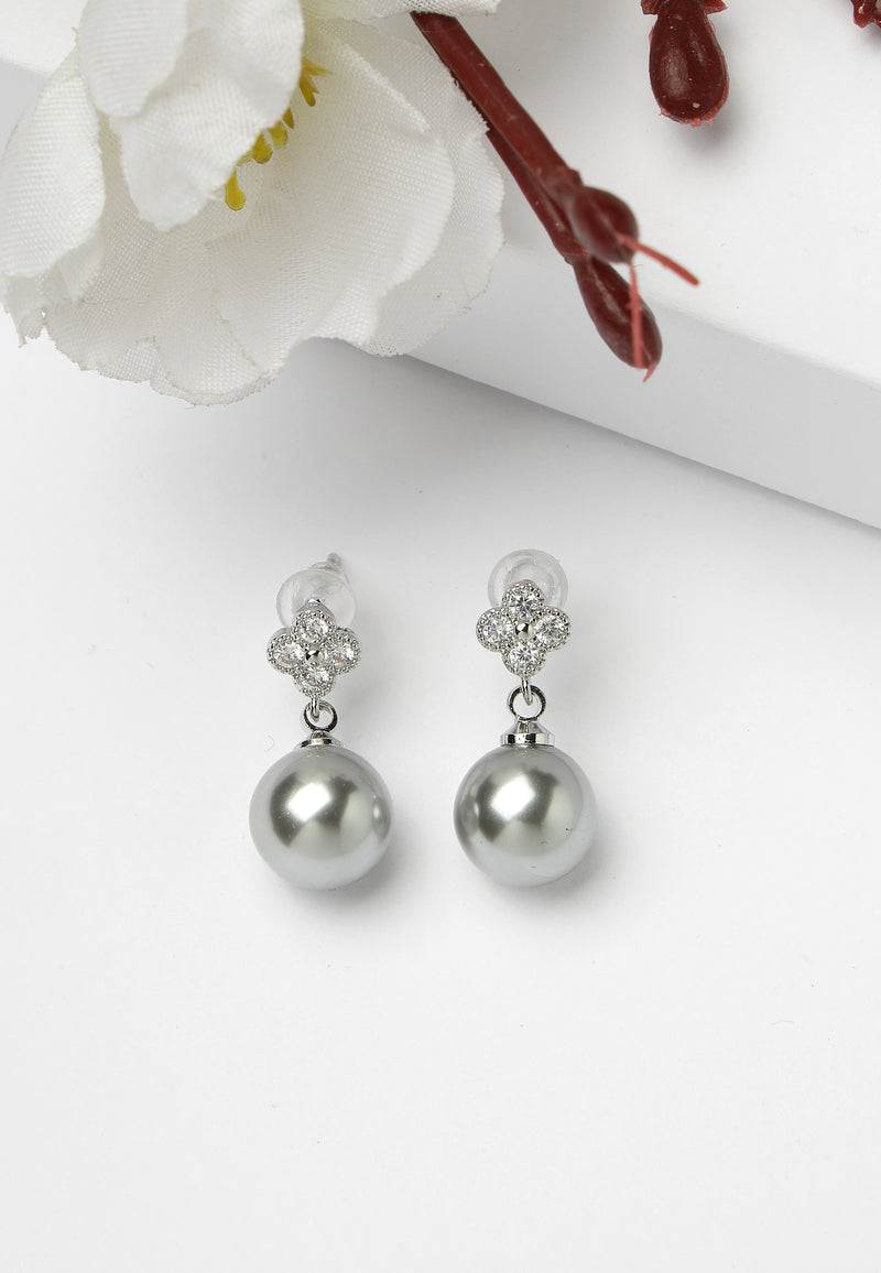 Vintage-Inspired Silver-Coloured Dangle Earrings