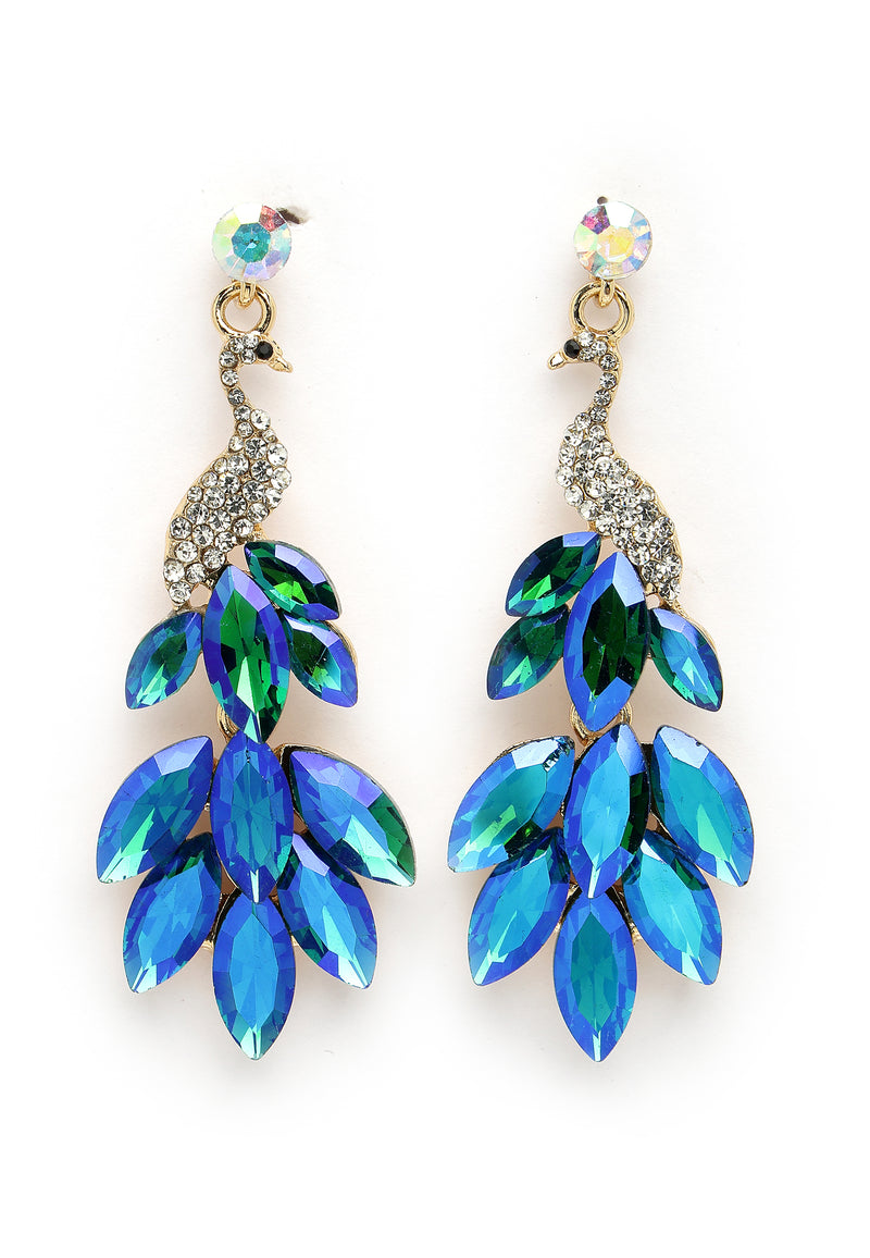 Hermosos aretes de pavo real