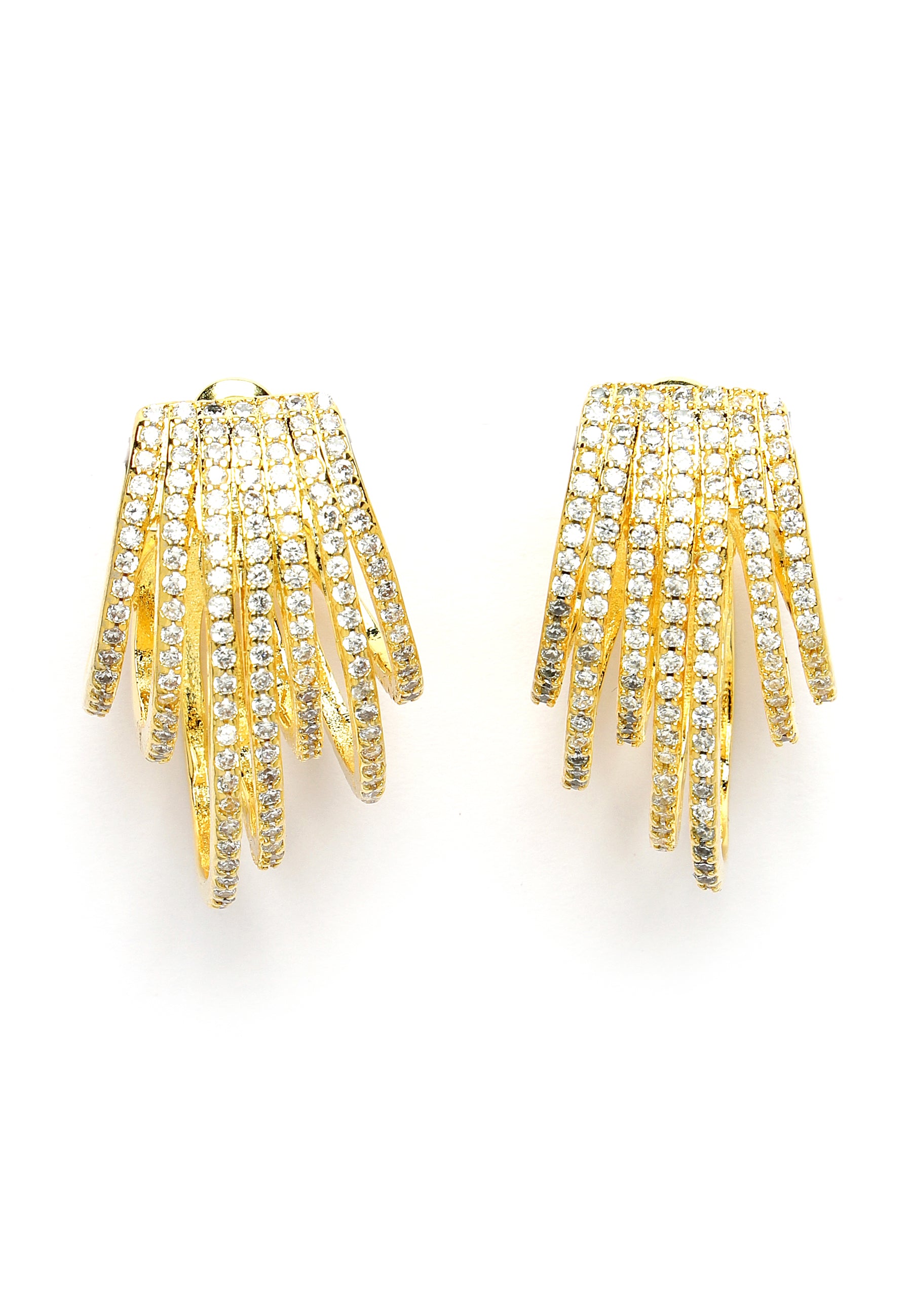 Cubic Zirconia Fringe Stud Earrings