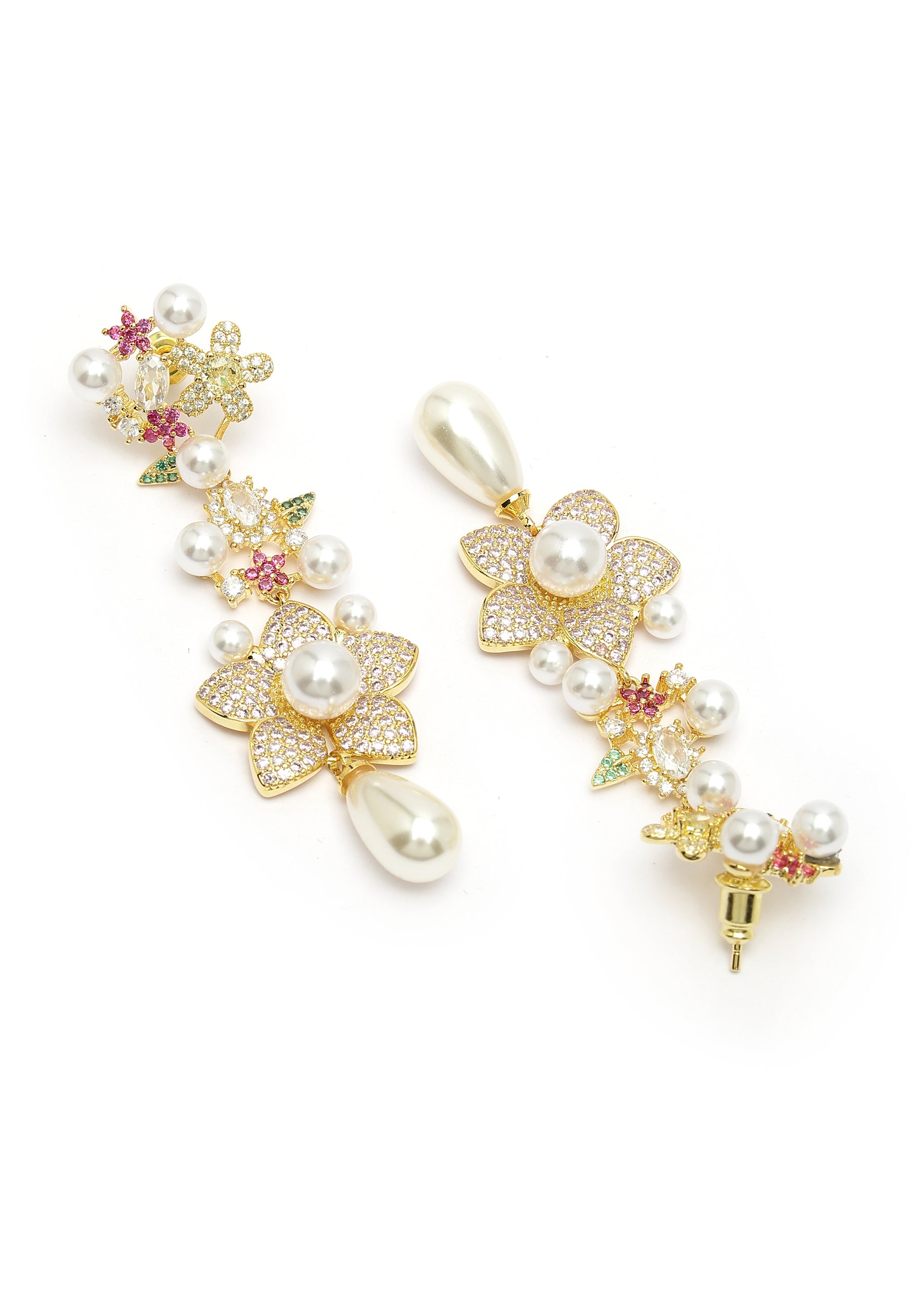 Zirconia Floral Dangle øreringe