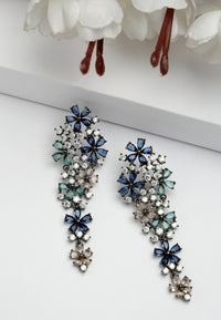 Zirconia Cascading Floral Earrings