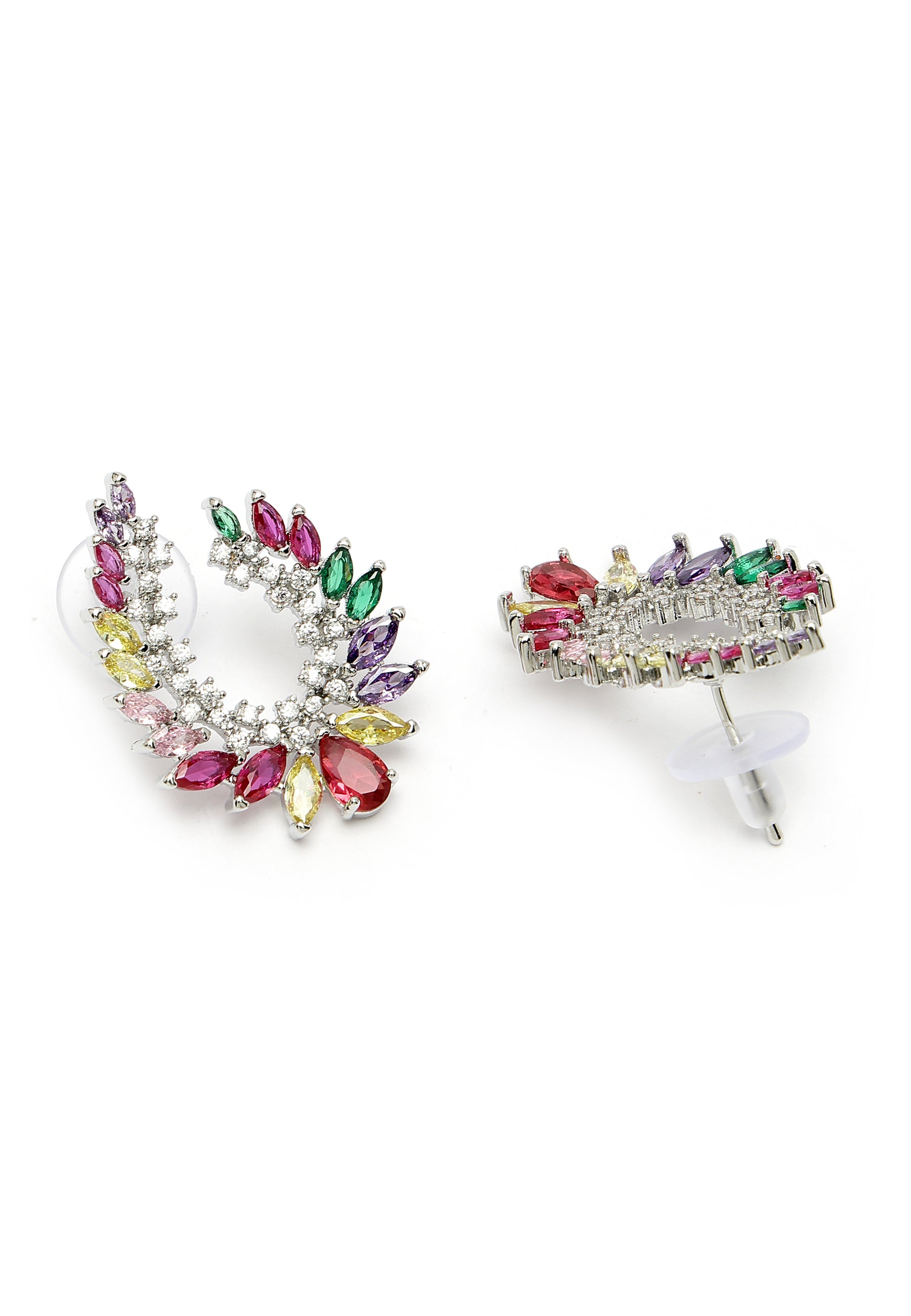 Crystals Studded Arc Earrings