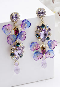 Earring Crystal Waterdrop Floral Il-daite