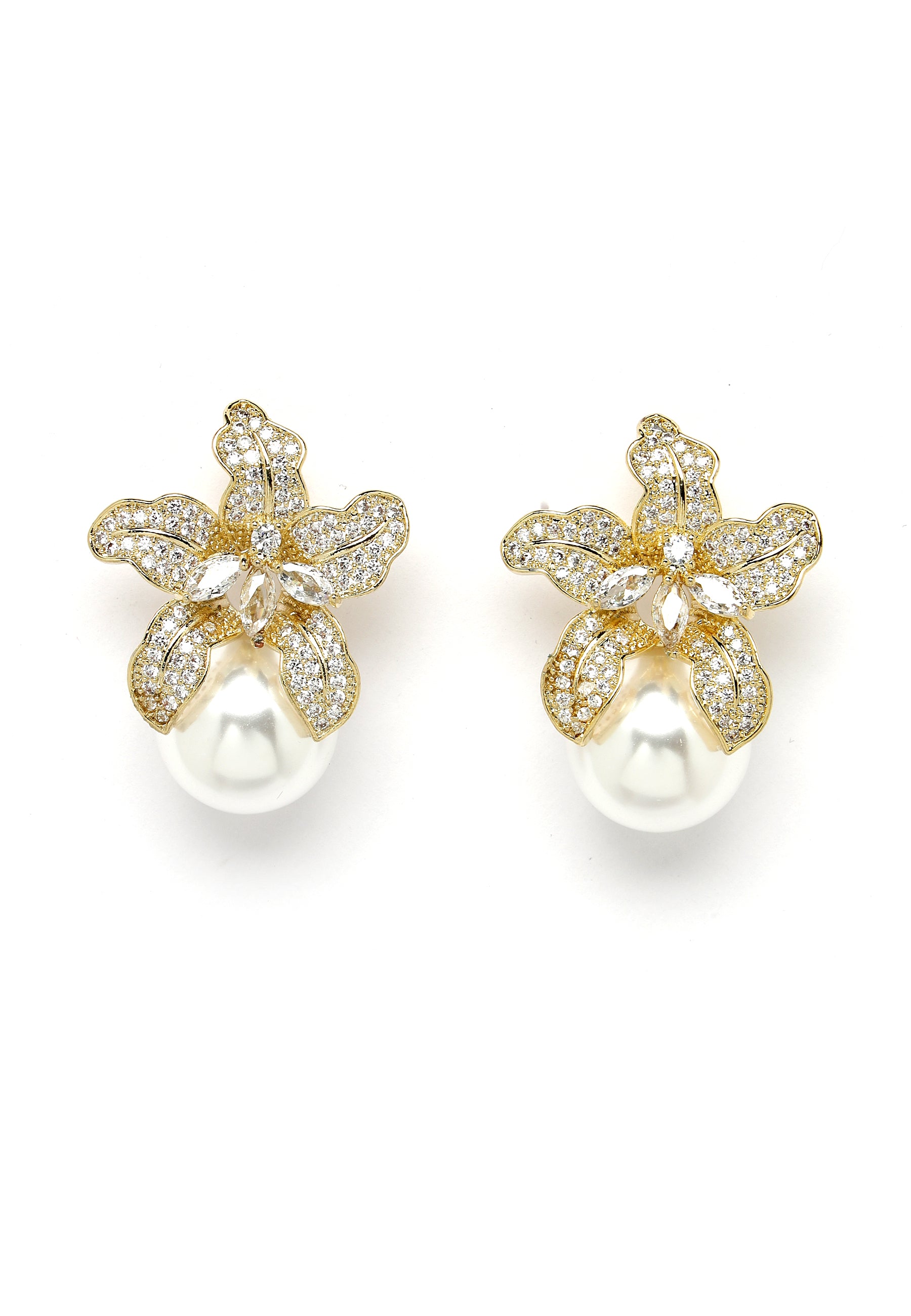 Boucles d'oreilles en cristal doré pour demoiselle d'honneur