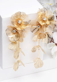 Crystal Bloom Tassel kullatut korvakorut