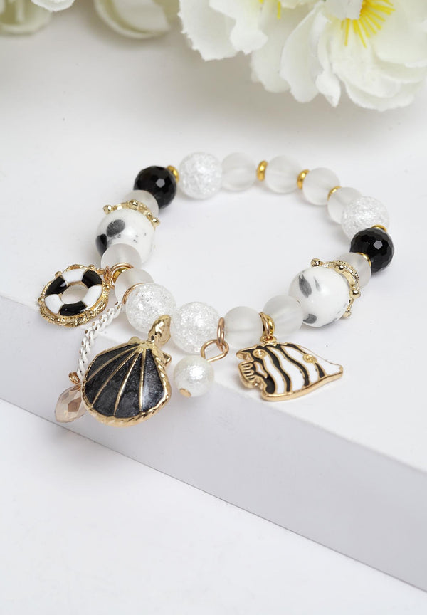 Boho Shell Seed Bead Armbånd