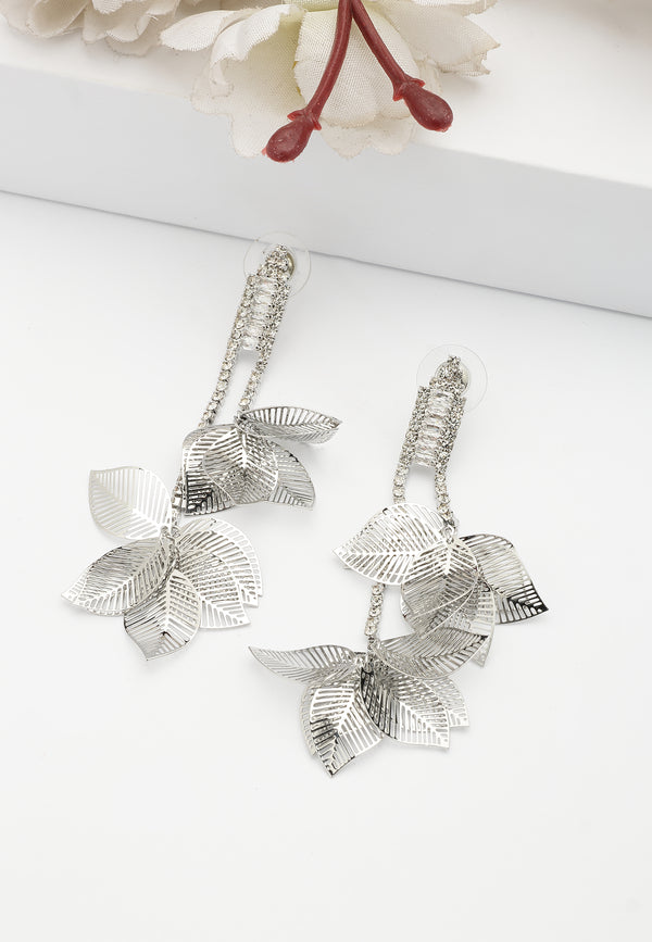 Kristallbladiga hängande örhängen