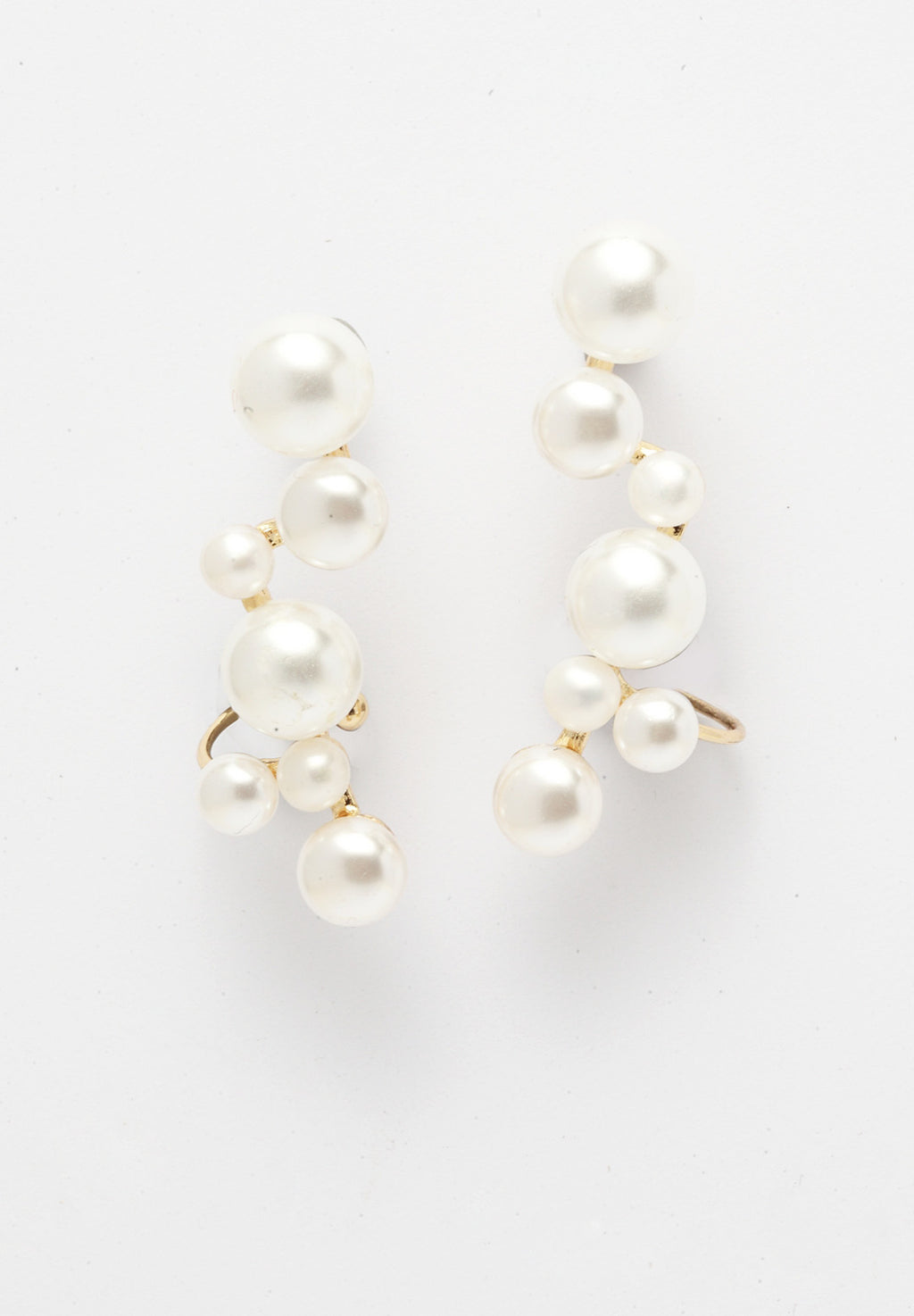 Asymmetrical Pearl Drop Earrings