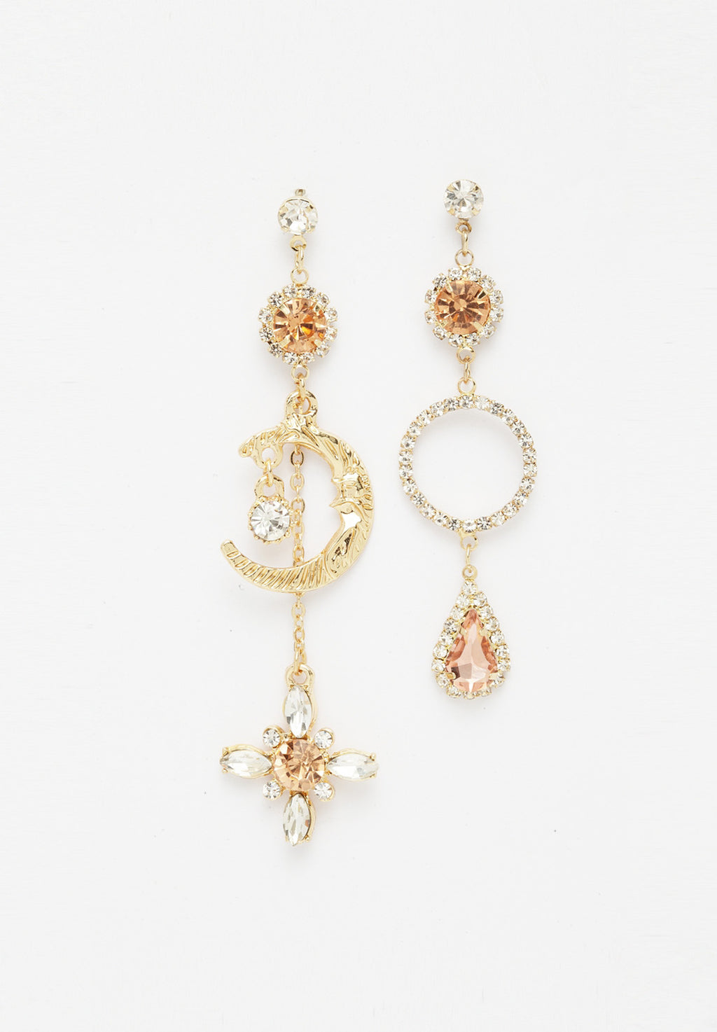 Pendientes colgantes de cristal extravagantes