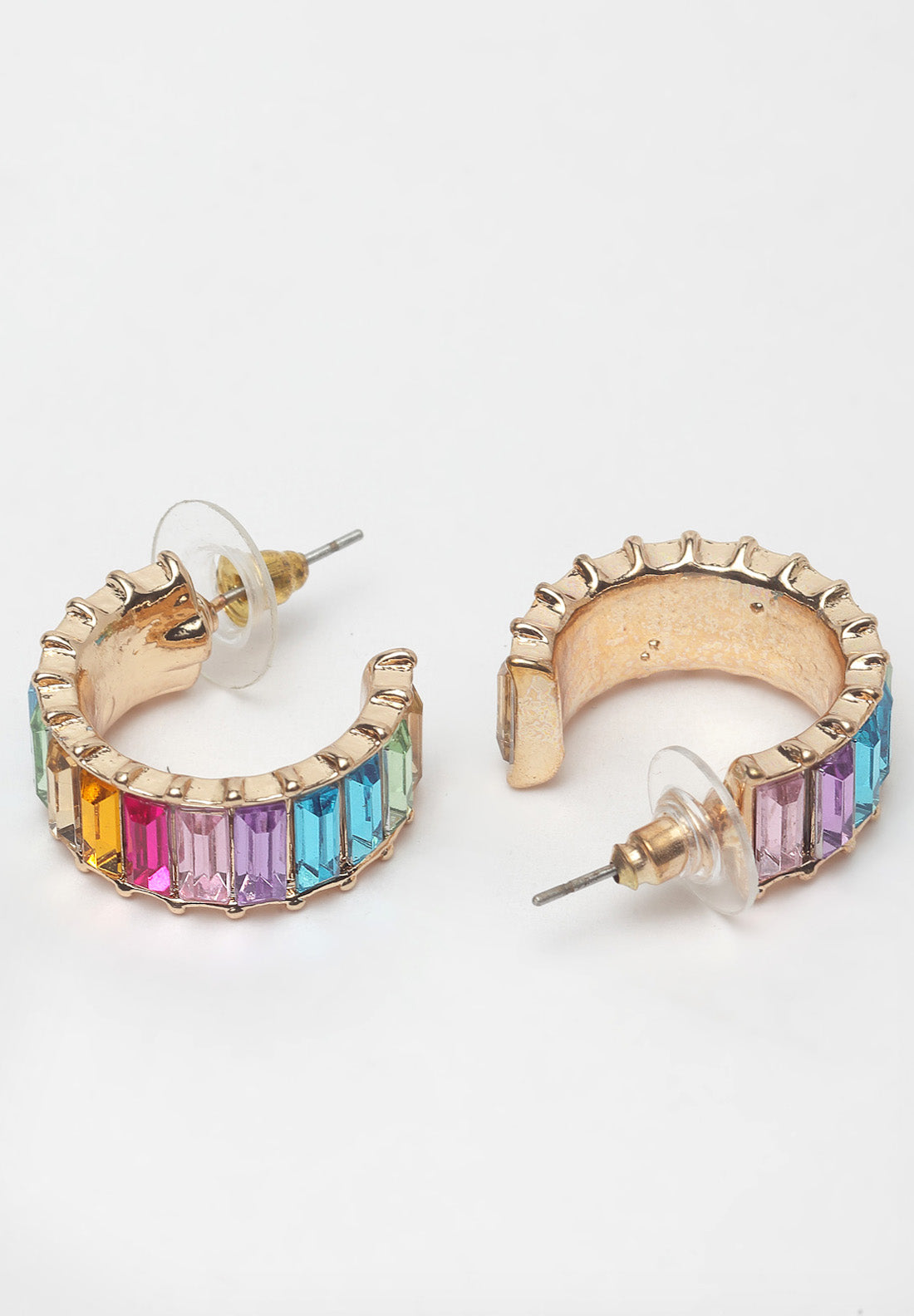Boucles d'oreilles cristaux multicolores